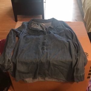 denim half button up